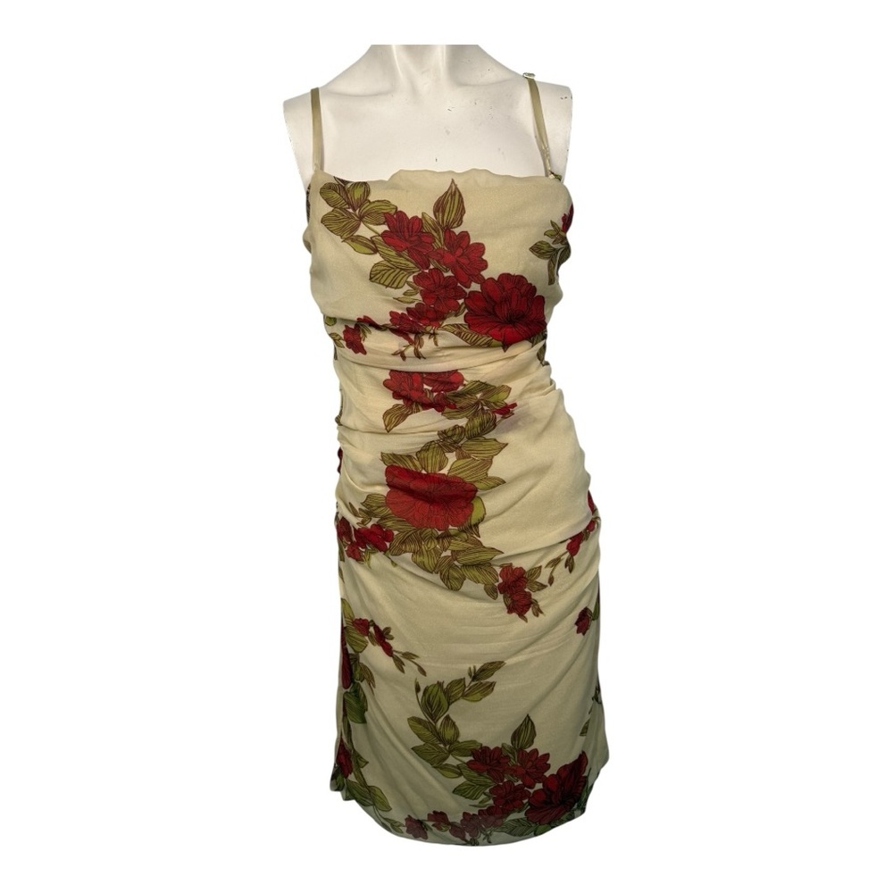 Dolce & Gabbana Archival Vintage Red Floral Midi Dress